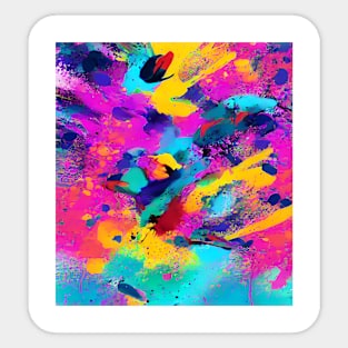 Abstract, Marble, Watercolor, Colorful, Vibrant Colors, Textured Painting, Texture, Gradient, Wave, Fume, Wall Art, Modern Art Sticker